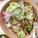 Gegrillter Street-Corn-Hähnchen-Teller