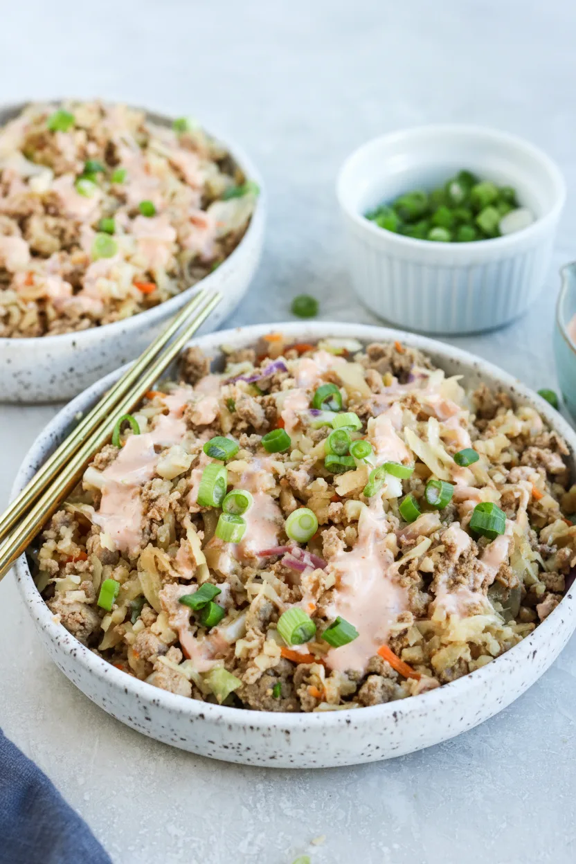 Gesunde Keto-Egg-Roll-Bowl