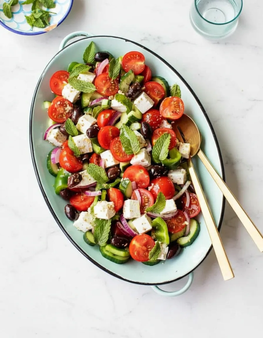 Griechischer Salat mit frischem Feta