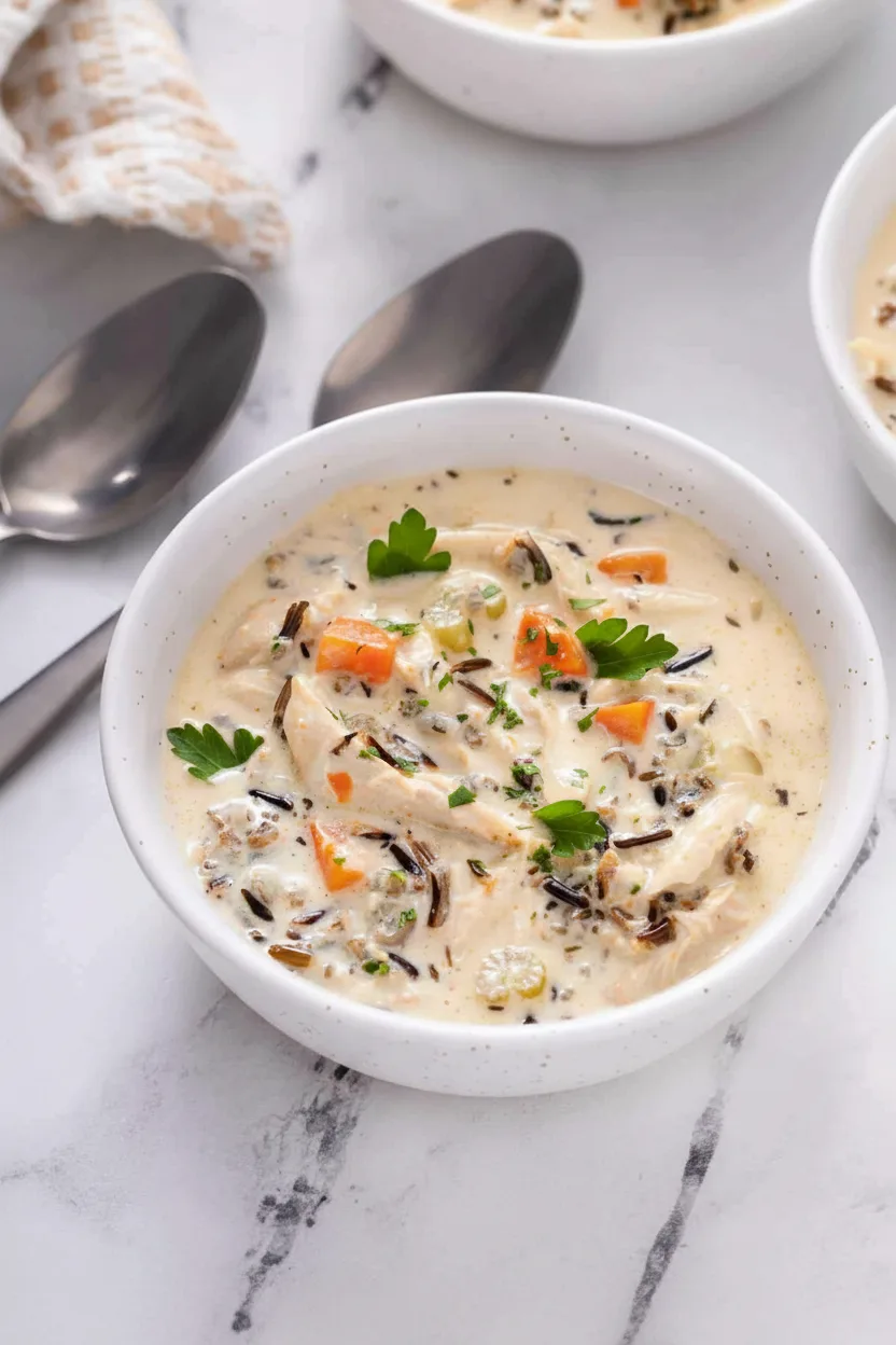 Hähnchen- und Wildreissuppe