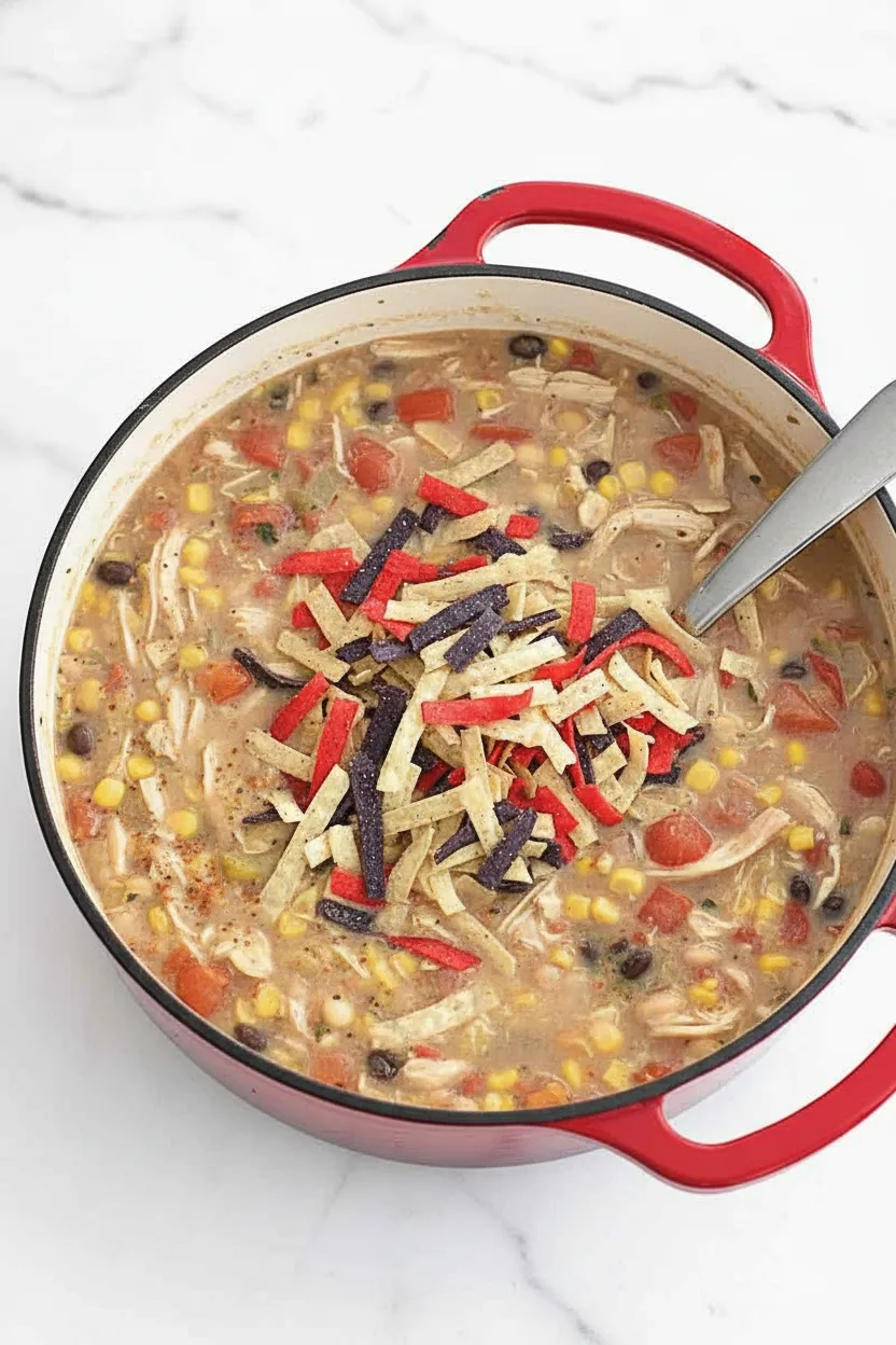 Hausgemachte Chick-fil-A Hühner-Tortilla-Suppe
