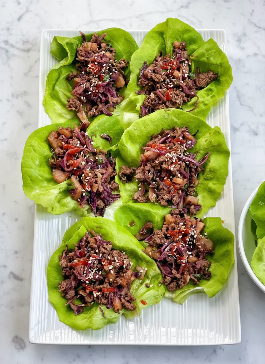 Herzhafte Hackfleisch-Salat-Wraps