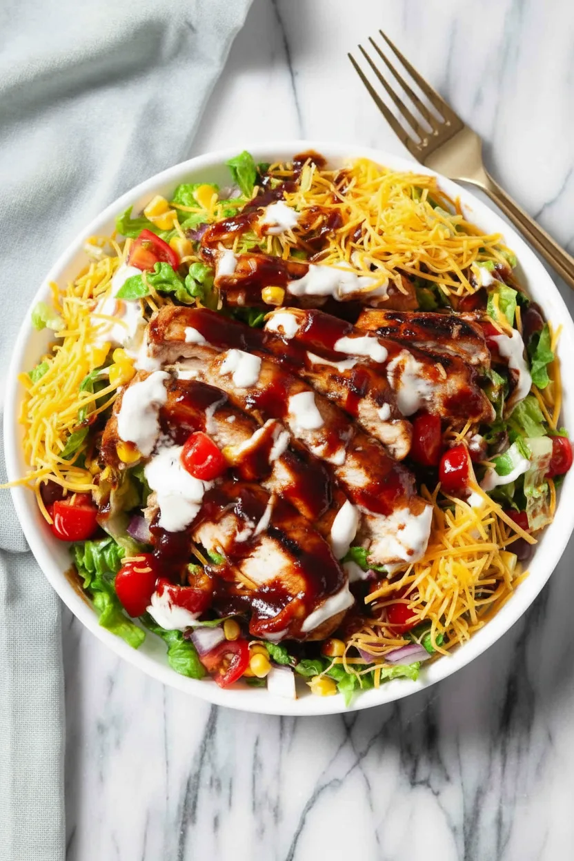 Honig-BBQ-Hähnchensalat