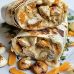 Low-Carb-Hähnchen-Wrap mit Käse und Knoblauch