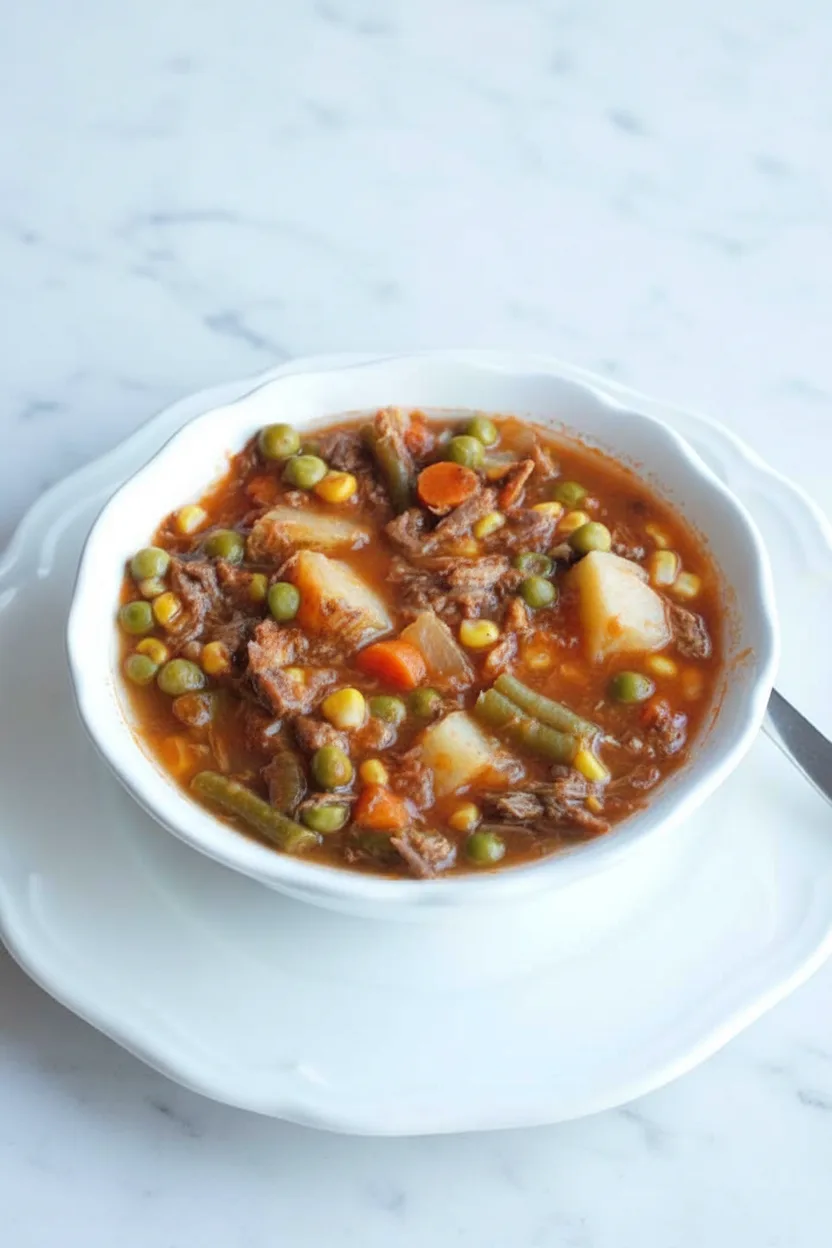 Mamas altmodische Gemüse-Rindfleisch-Suppe