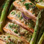 Blech-Pan Knoblauch-Butter Lachs & Spargel