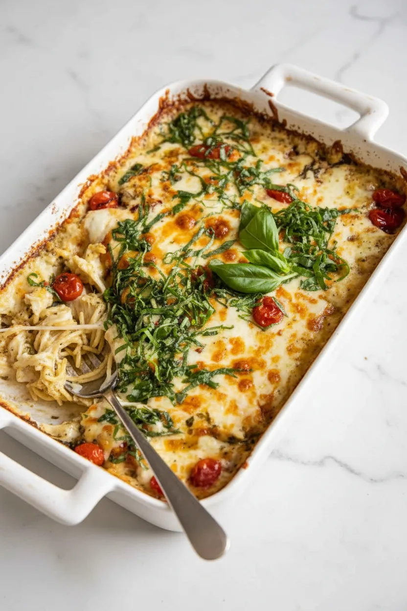 Caprese-Pesto-Orzo aus einer Pfanne