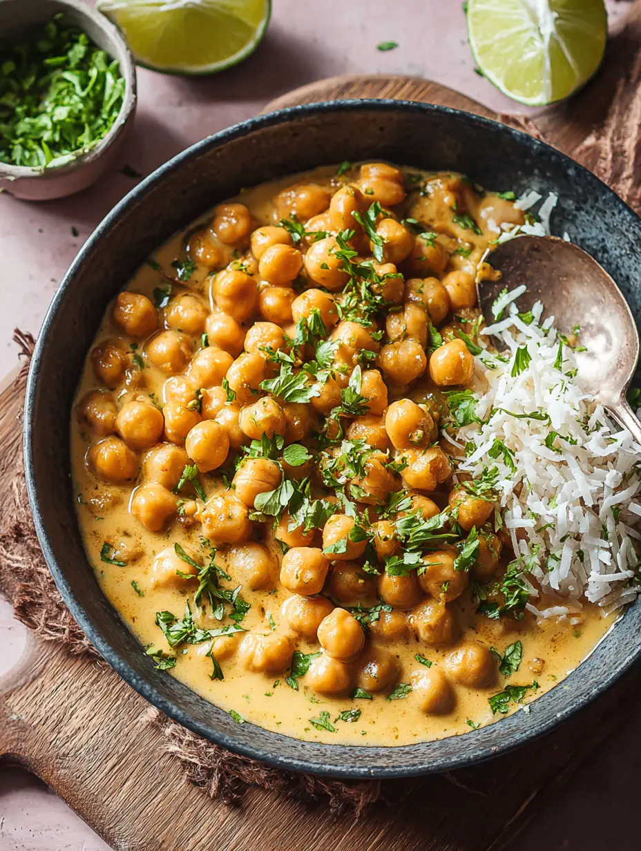 Cremige Kokos-Limetten Kichererbsen Pfanne