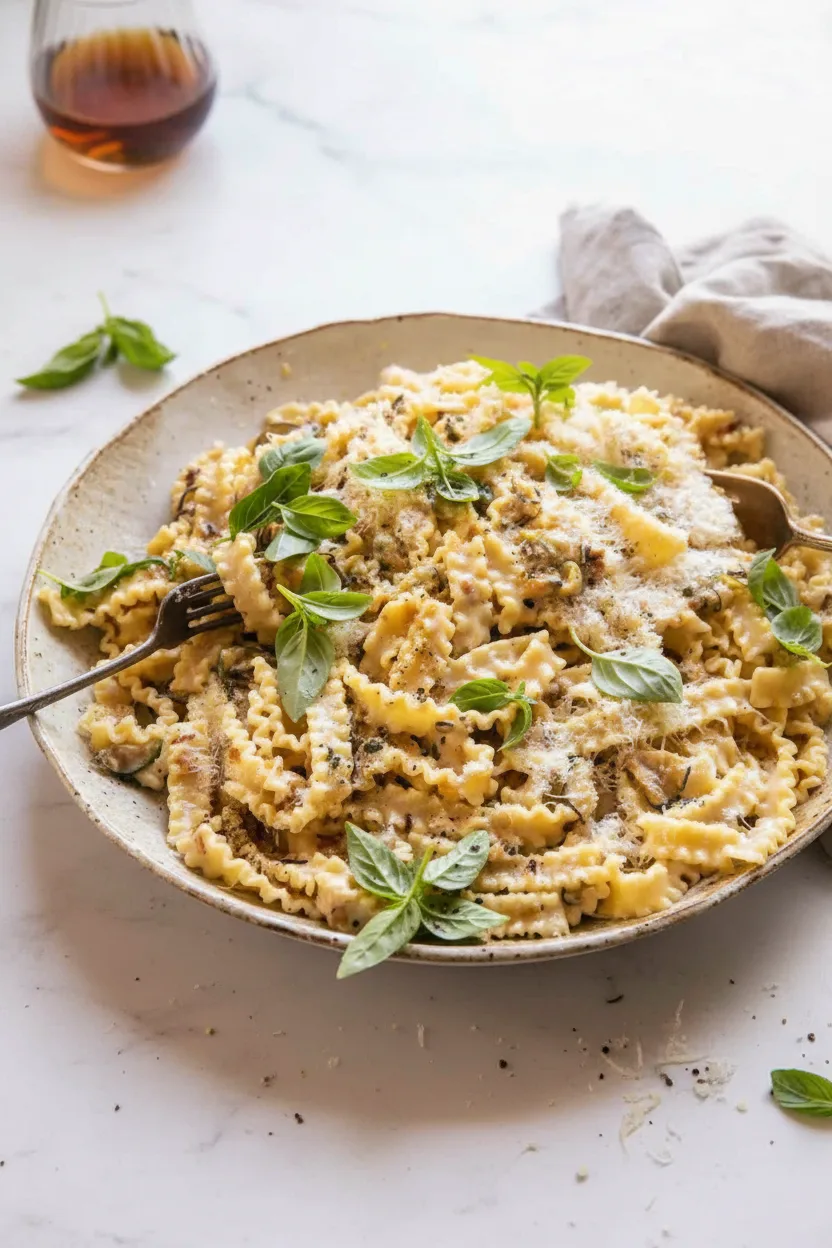 Cremige Zitronen-Basilikum-Zucchini-Alfredo-Pasta