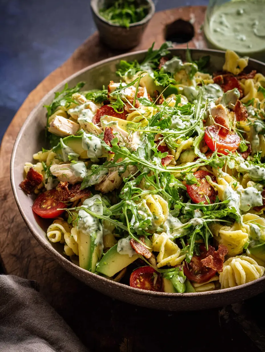Cremiger Avocado-Ranch-Hahnchen-Pasta-Salat