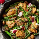 Ein-Pfanne Knuspriges Hähnchen Primavera