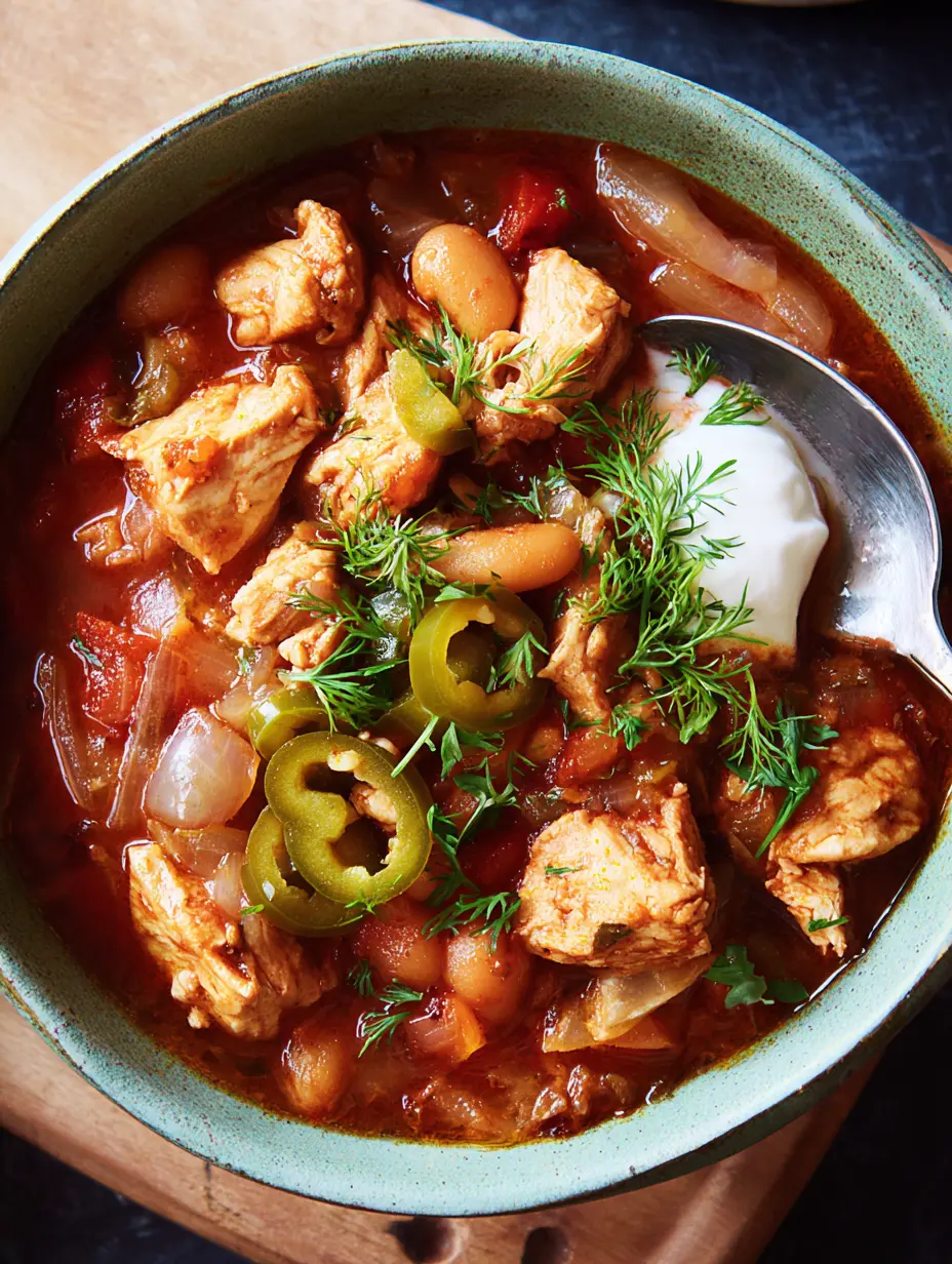 Ein-Topf Griechisches Hähnchen Chili