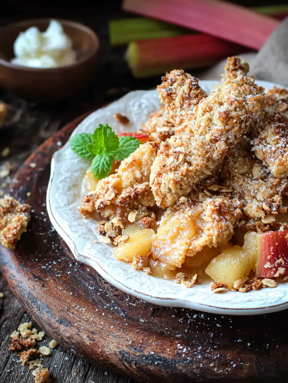 Einfacher Rhabarber-Crisp mit Haferstreuseln