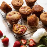 Erdbeer-Karamell-Muffins im Bäckerei-Stil