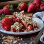 Erdbeer-Rhabarber-Crisp mit Haferstreuseln