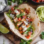 Frische Koriander-Limetten-Hähnchen-Tacos