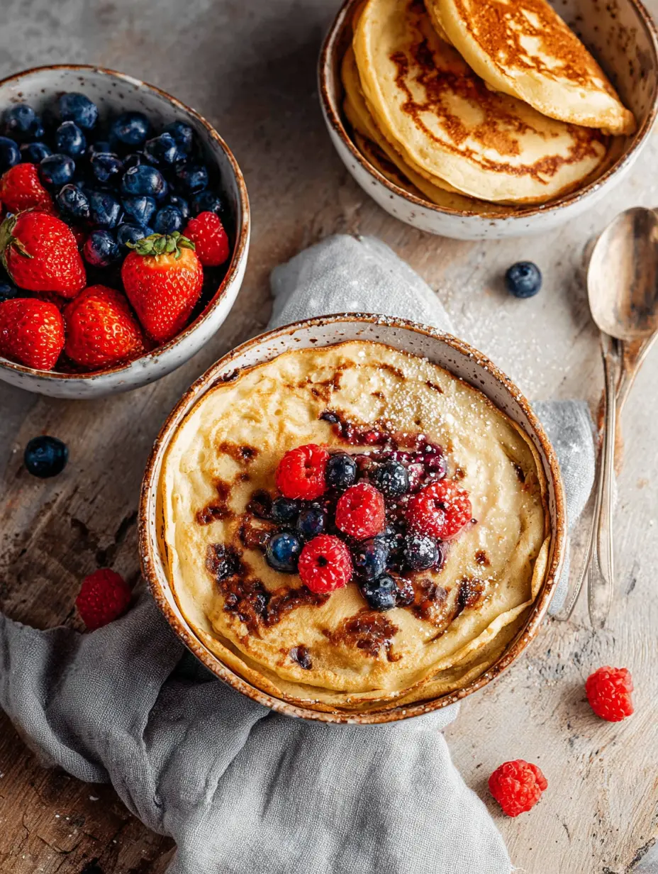 Gebackene Protein-Pfannkuchen-Bowls