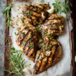Gegrillte Hähnchenbrust mit Knoblauch und Kräutern