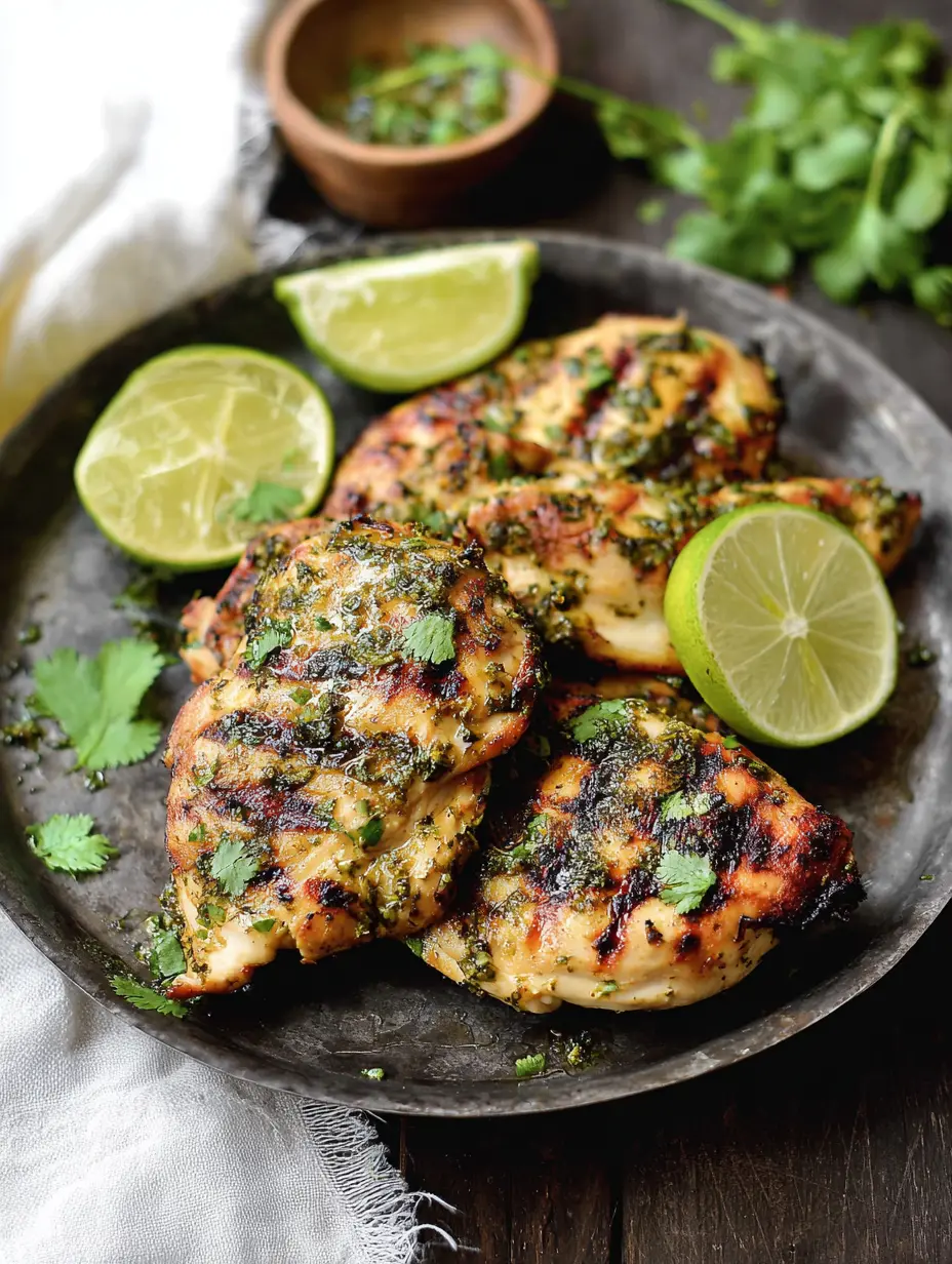 Gegrillte Hähnchenbrust mit Koriander und Limette