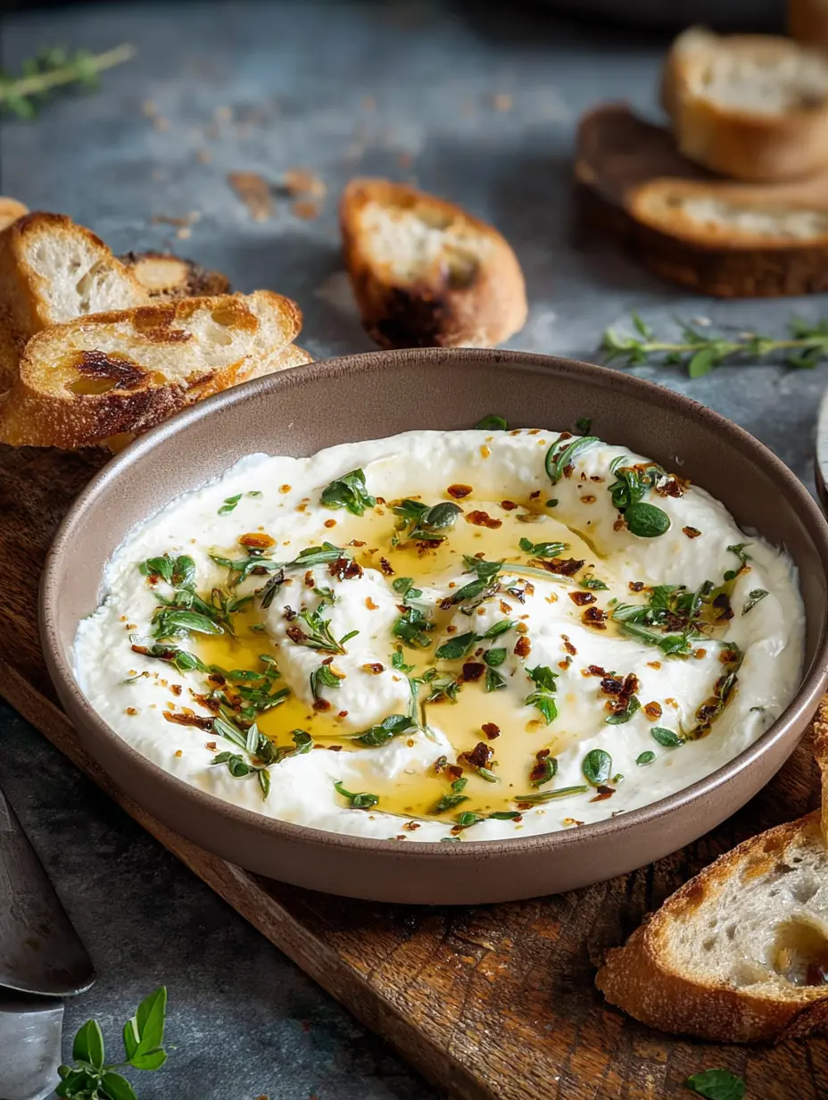 Geschlagener Ricotta-Dip mit heißem Honig