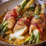 Käsiger Spargel Gefülltes Hähnchen