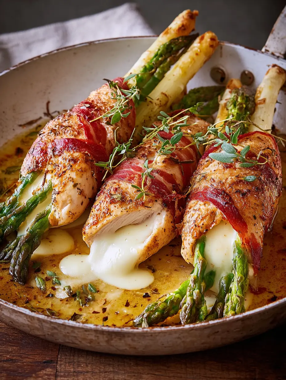 Käsiger Spargel Gefülltes Hähnchen