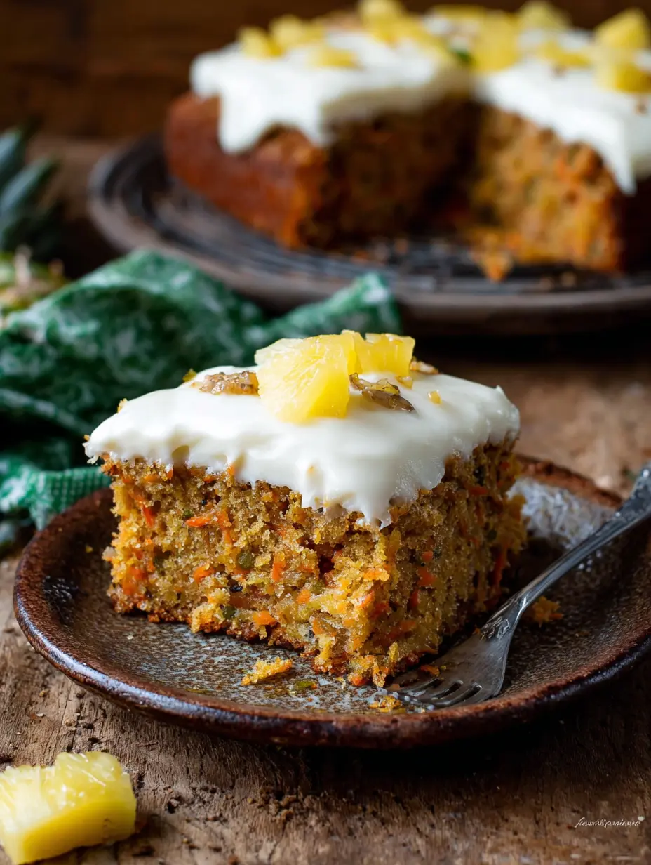 Karottenkuchen mit Ananas und Frischkäse-Frosting