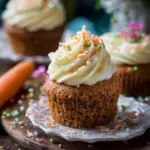Klassische Karottenkuchen-Cupcakes mit Frischkäse-Wirbel