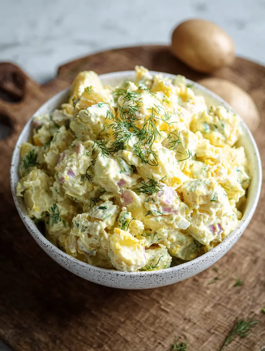 Klassischer cremiger Kartoffelsalat