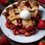 Klassischer Erdbeer-Rhabarber-Gitter-Pie