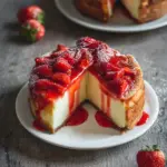 Klassischer gebackener Erdbeer-Käsekuchen