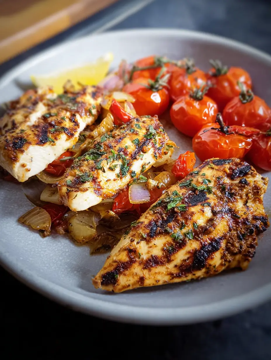 Mediterrane gegrillte Hähnchenbrust