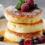 Vanille-Soufflé-Pfannkuchen mit Honig