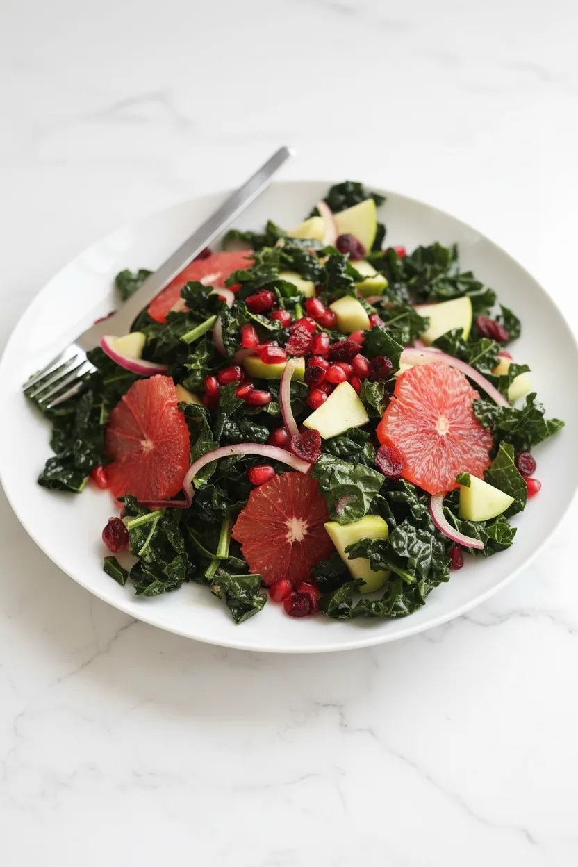 Winterlicher Zitrus-Grünkohl-Salat