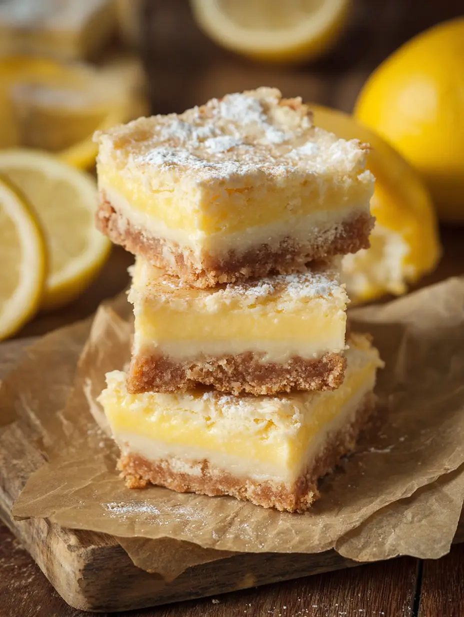 Zitronen-Käsekuchen-Riegel mit buttrigem Keksboden