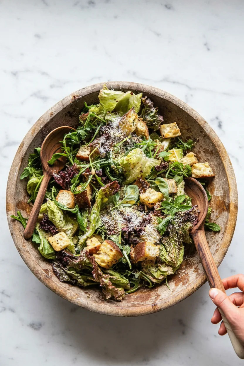 Zitronen-Parmesan-Salat mit Sesam-Crunch