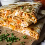 Buffalo-Hähnchen-Quesadilla mit scharzer Schmelze