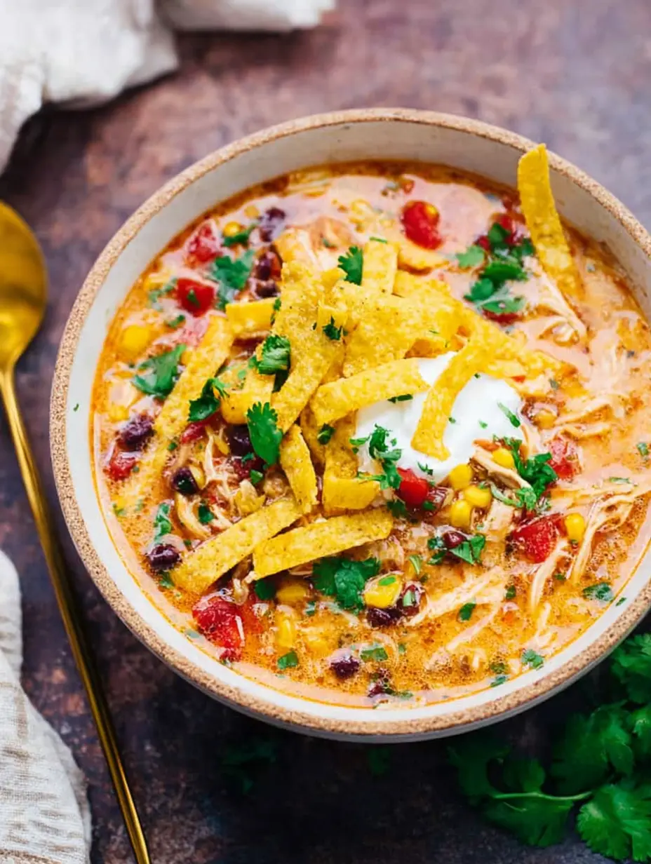 Crockpot Hähnchen Tortilla Suppe