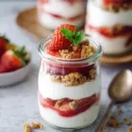 Erdbeer-Joghurt-Crumble-Parfait-Auflauf