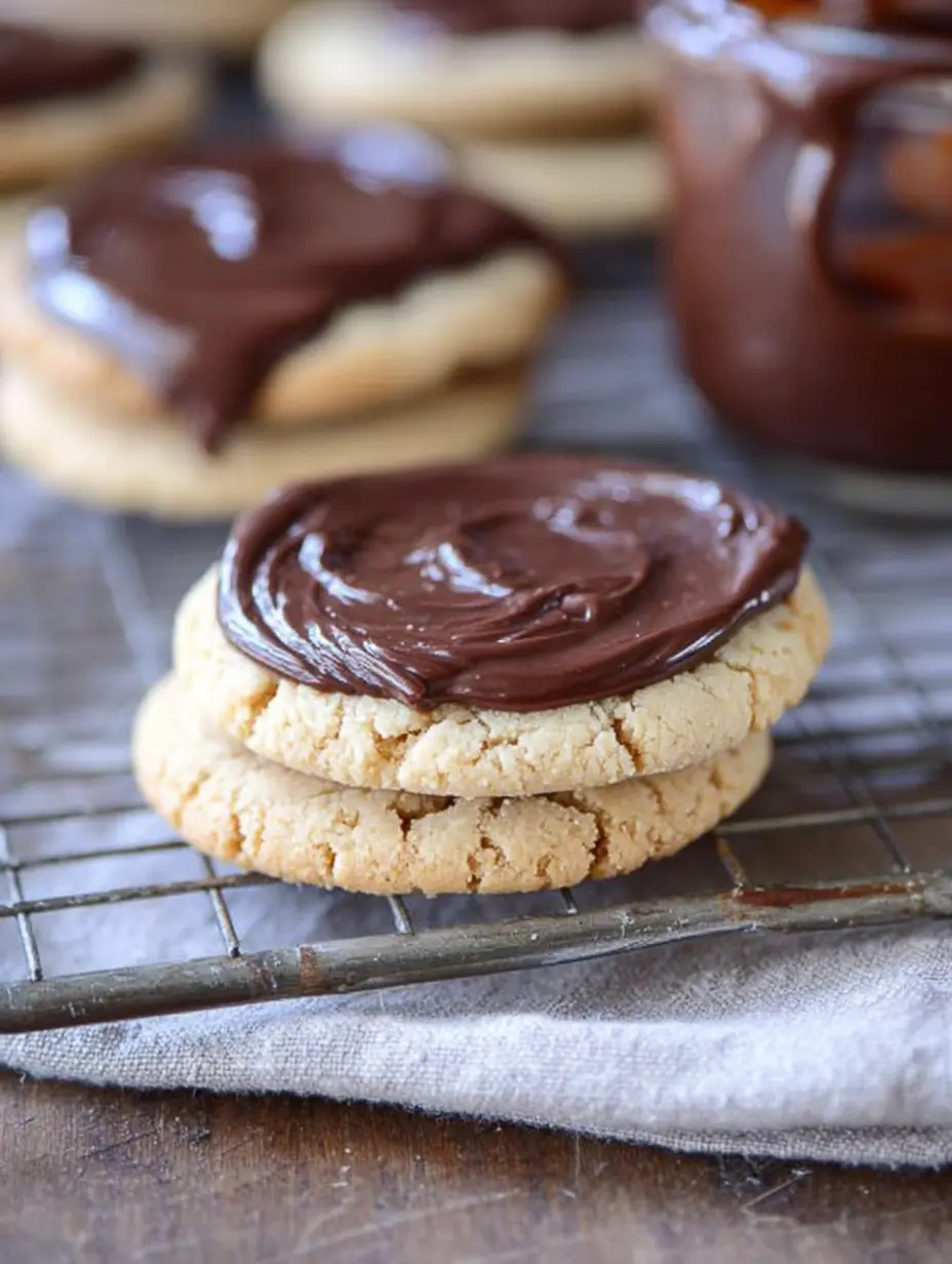Erdnussbutter-Zuckerkekse mit Schokoladenglasur