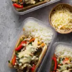 Hähnchen-Philly-Cheesesteak Meal Prep