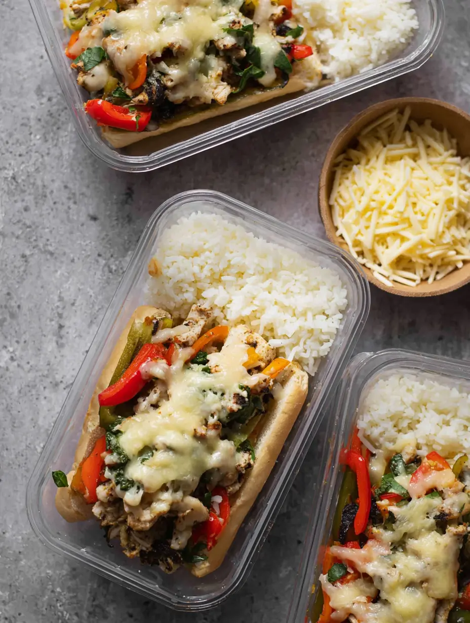 Hähnchen-Philly-Cheesesteak Meal Prep