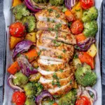 Hähnchenbrust vom Blech mit Gemüse