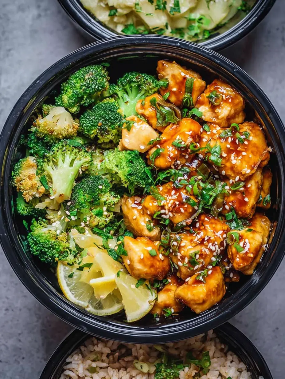 Honig-Knoblauch-Hähnchen Meal Prep