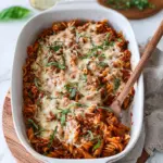 Käsiger Rindfleisch Pasta Auflauf