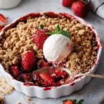 Klassischer Erdbeer-Crumble mit buttrigem Hafer-Topping