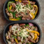 Low-Carb Philly-Cheesesteak Meal Prep (Grillplatte- oder Pfannenmethode)