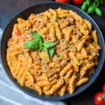 Proteinreiche cremige Rindfleisch Pasta Meal Prep