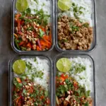 Putenhackfleisch Reis Bowl Meal Prep
