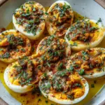 Cajun-Eier mit würziger Knoblauch-Buttersoße